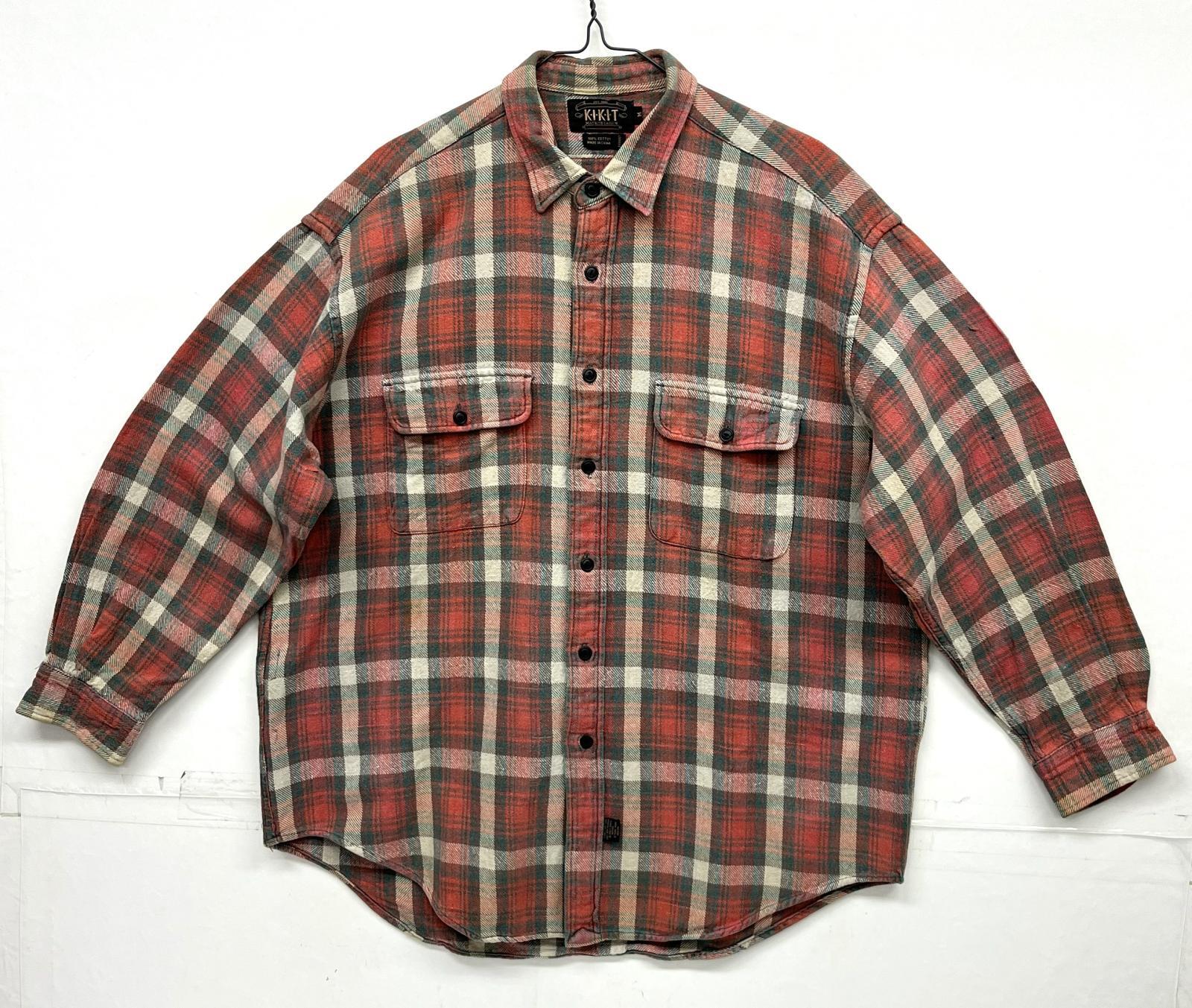 画像: 90'S KIKIT ヘビーフランネル ワークシャツ チェック柄 (VINTAGE) 「L/S Shirt」入荷しました。