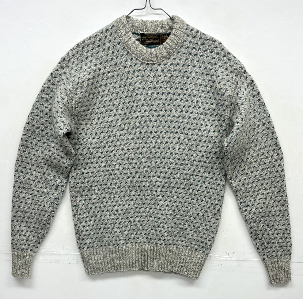 画像: 90'S EDDIE BAUER 黒タグ ウール クルーネックセーター バーズアイ USA製 (VINTAGE) 「Knit」入荷しました。