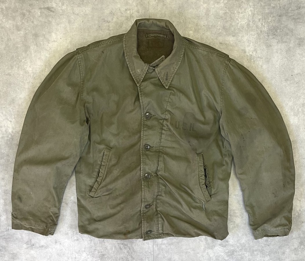 画像: 40'S アメリカ軍 US NAVY "N-4" 裏地ウール ステンシル入り デッキジャケット CONMARコの字留めジップ (VINTAGE) 「Jacket」入荷しました。