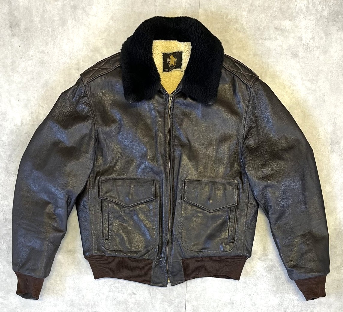 画像: 70'S GOLDEN BEAR 黒タグ 裏地ムートン G-1 レザー フライトジャケット TALONジップ (VINTAGE) 「Jacket」入荷しました。