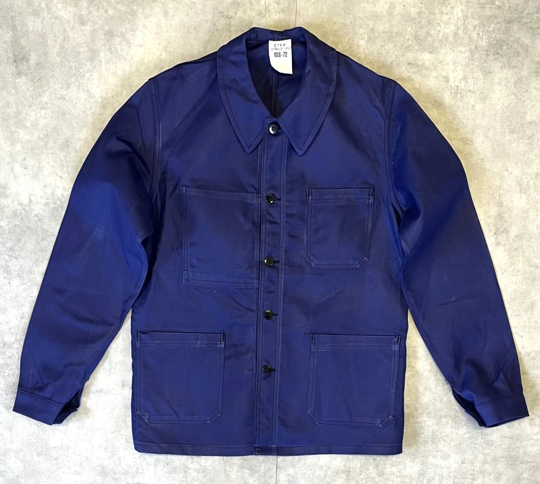 画像: 70'S フランス軍 ワークジャケット カバーオール インクブルー (DEADSTOCK) 「Jacket」入荷しました。