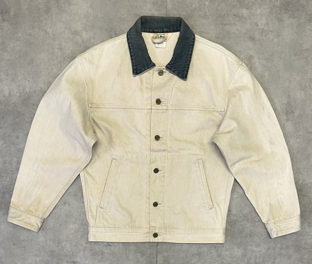 画像: 80'S LL Bean バイカラー デニムジャケット ダークグリーン/ナチュラル USA製 (VINTAGE) 「Jacket」入荷しました。