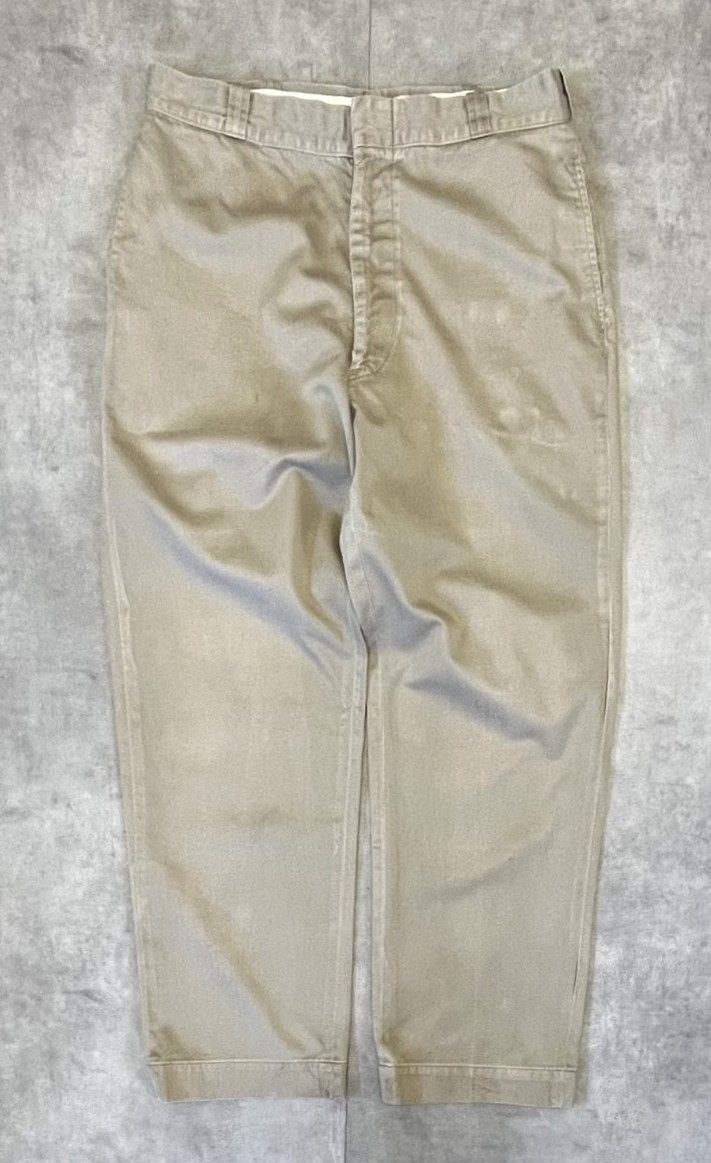 画像: 60'S アメリカ軍 US ARMY コットン100% チノパンツ SCOVILL製アルミジップ (VINTAGE) 「Bottoms」入荷しました。
