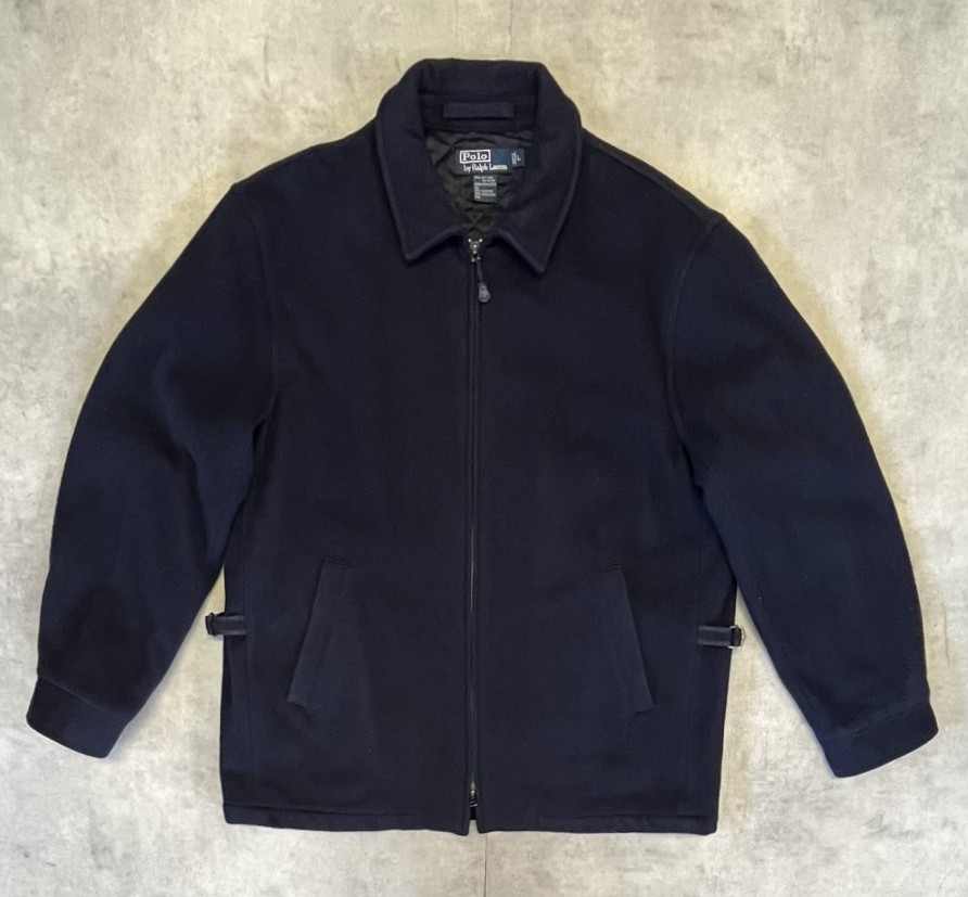 画像: 90'S RALPH LAUREN 裏地キルティング ウール スポーツジャケット ネイビー (VINTAGE) 「Jacket」入荷しました。
