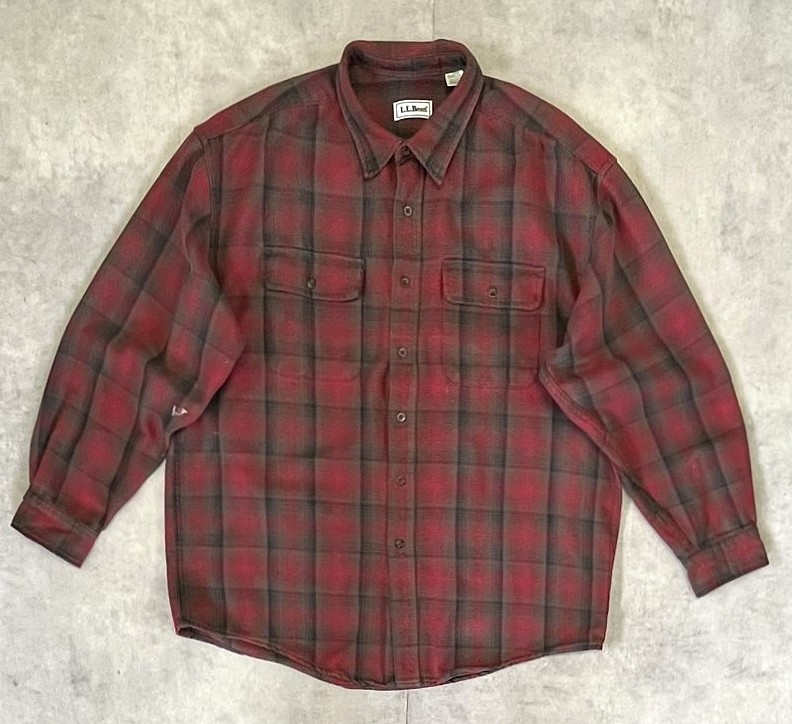 画像: 90'S LL Bean ヘビーフランネル ワークシャツ チェック柄 (VINTAGE) 「L/S Shirt」入荷しました。
