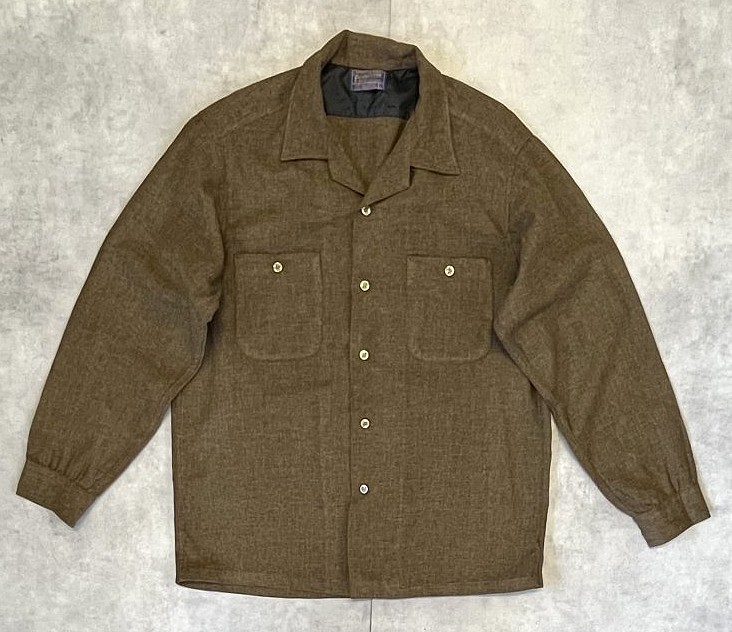 画像: 60'S PENDLETON "BOARD SHIRT" ウール オープンカラーシャツ ダークカーキ USA製 (VINTAGE) 「L/S Shirt」入荷しました。