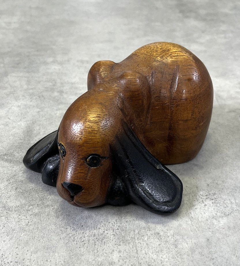 画像: ウッドカービング ドッグ オーナメント 手彫り 置物 (VINTAGE) 「Antique Goods」入荷しました。