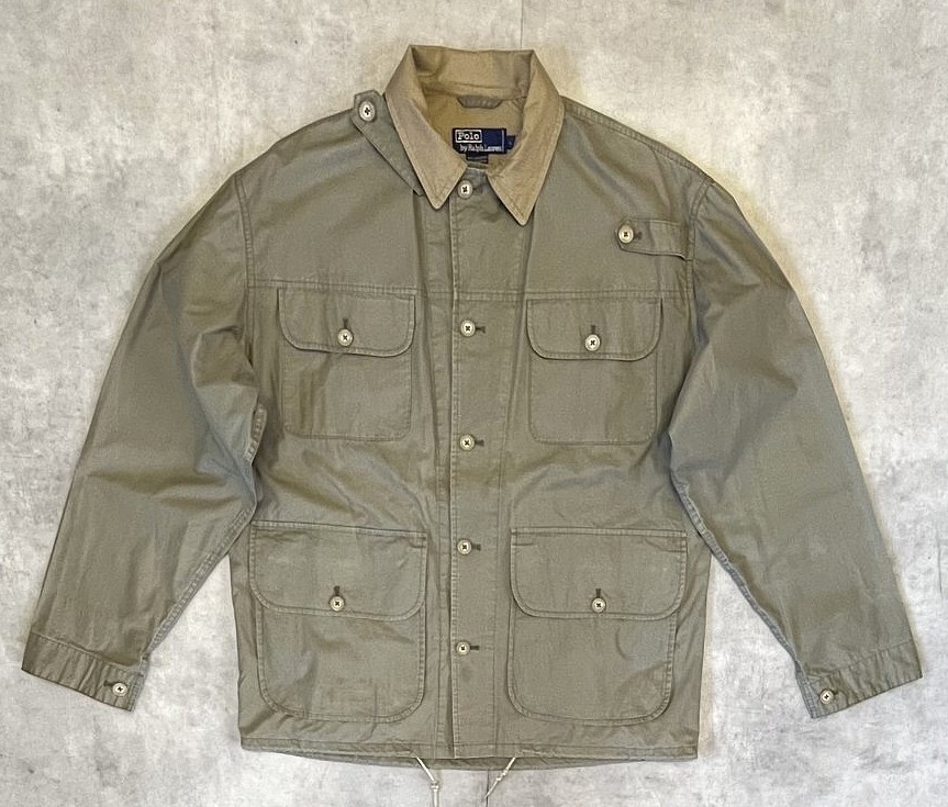 画像: 90'S RALPH LAUREN チンスト付き ポプリン ハンティングジャケット カーキ (VINTAGE) 「Jacket」入荷しました。