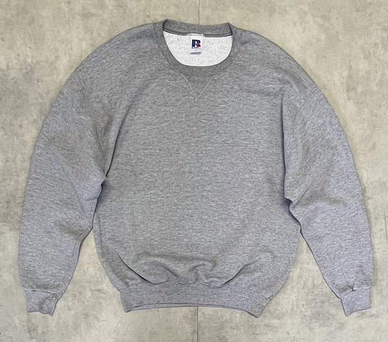画像: 90'S RUSSELL ATHLETIC 前Vガゼット付き クルーネック スウェットシャツ ヘザーグレー メキシコ製 (VINTAGE) 「Sweat Shirt」入荷しました。