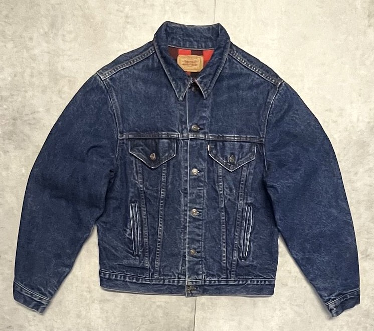画像: 80'S LEVIS "71411" スモールe 4thモデル 裏地チェック デニムジャケット インディゴ 46L USA製 (VINTAGE) 「Jacket」入荷しました。