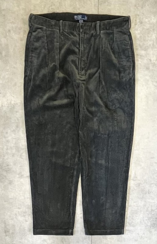画像: 90'S RALPH LAUREN "ANDREW PANT" ツープリーツ 太畝コーデュロイパンツ チャコール (VINTAGE) 「Bottoms」入荷しました。