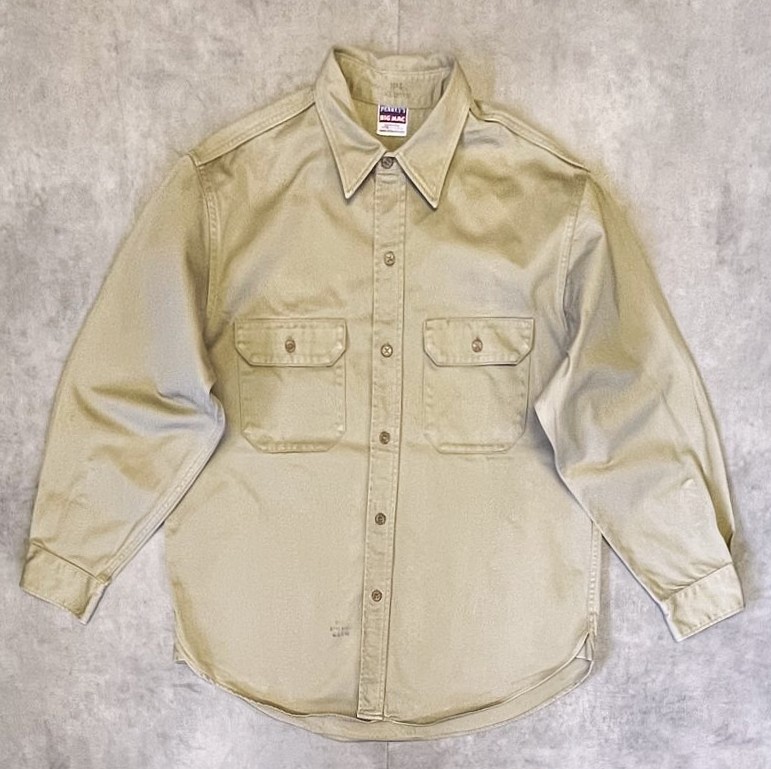 画像: 50'S BIG MAC コットンツイル マチ付き 長袖 ワークシャツ ベージュ (VINTAGE) 「L/S Shirt」入荷しました。