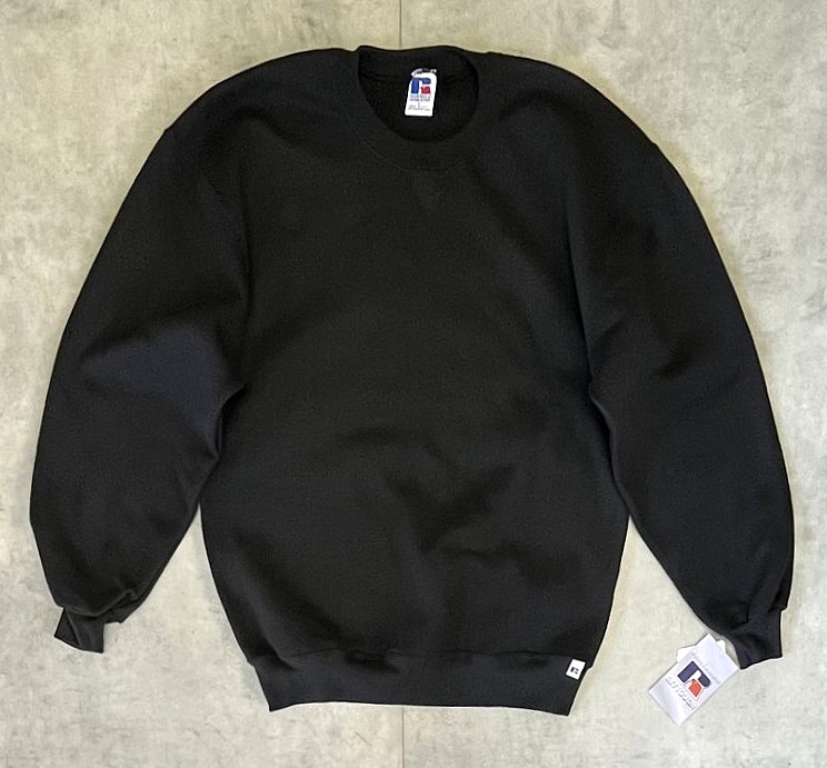画像: 90'S RUSSELL ATHLETIC 前Vガゼット付き クルーネック スウェットシャツ ブラック USA製 (DEADSTOCK) 「Sweat Shirt」入荷しました。