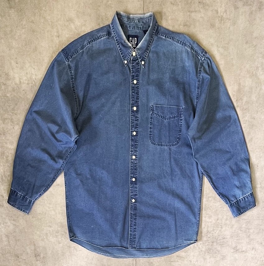 画像: 90'S GAP 旧タグ コットン BDシャツ インディゴ (VINTAGE) 「L/S Shirt」入荷しました。