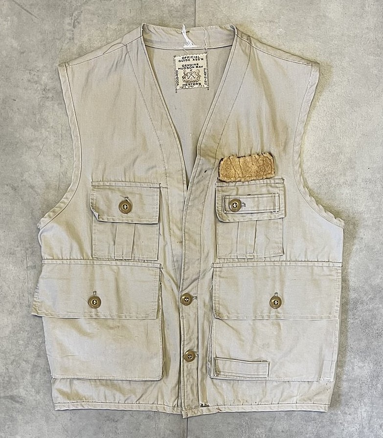 画像: 70'S HUDSON BAY HERTER'S フィッシングベスト ベージュ (VINTAGE) 「No Sleeve」入荷しました。