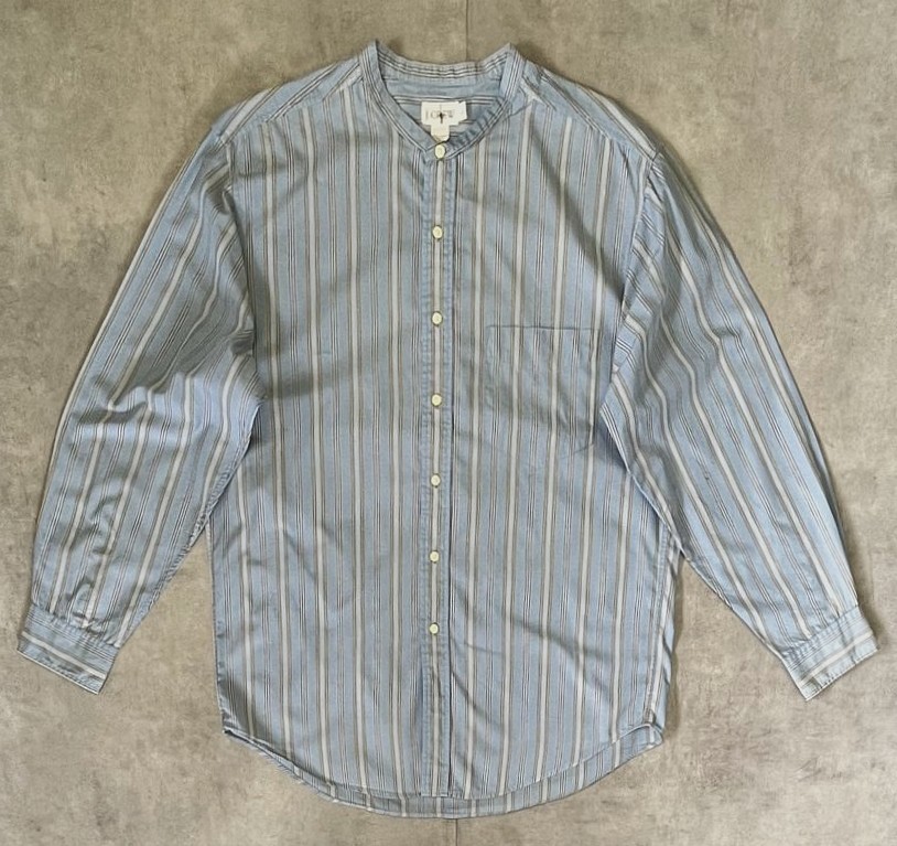 画像: 90'S J.CREW 旧タグ ポプリン バンドカラーシャツ ストライプ (VINTAGE) 「L/S Shirt」入荷しました。