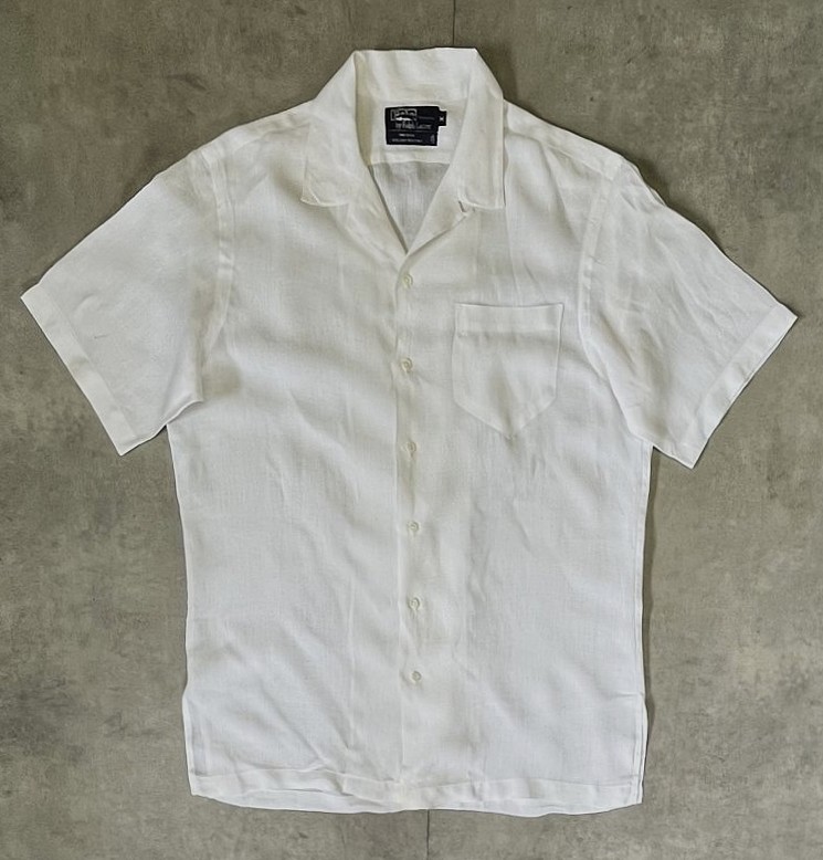 画像: 80'S RALPH LAUREN リネン 半袖 オープンカラーシャツ ホワイト USA製 (VINTAGE) 「S/S Shirt」入荷しました。