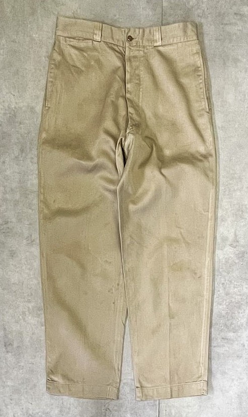 画像: 50'S アメリカ軍 US ARMY "MIL-T-2064C" ボタンフライ チノパンツ ベージュ (VINTAGE) 「Bottoms」入荷しました。