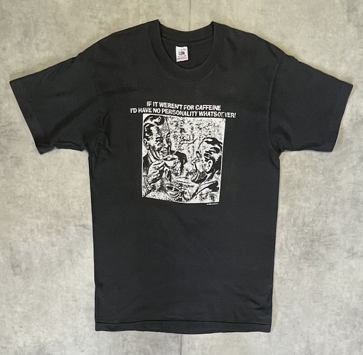 画像: 90'S CAFFEINE シングルステッチ 半袖 Tシャツ ブラック USA製 (VINTAGE) 「T-Shirt」入荷しました。