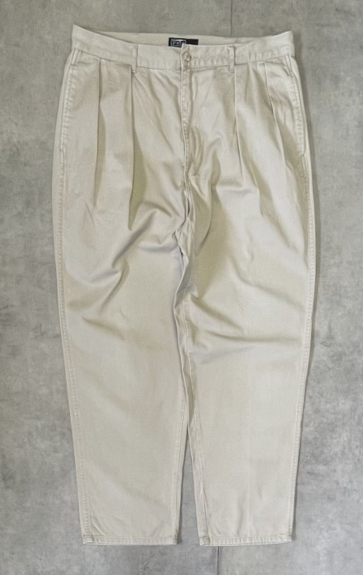画像: 90'S RALPH LAUREN "ボックスロゴ" ツープリーツ チノパンツ ライトベージュ (VINTAGE)「Bottoms」入荷しました。