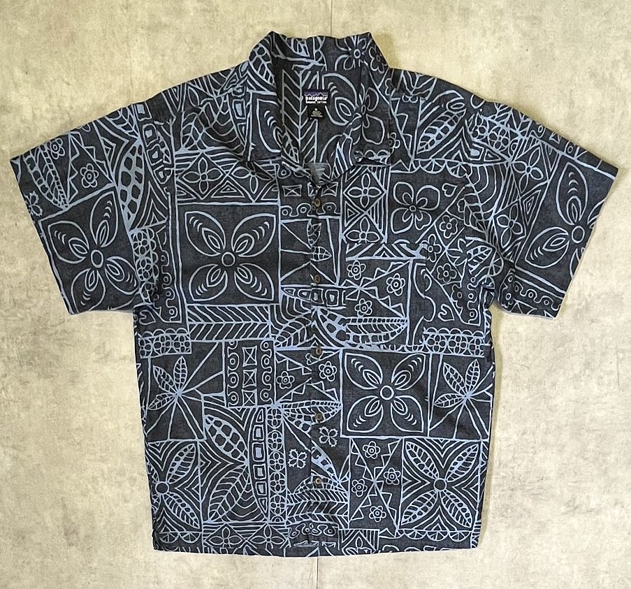 画像: 00'S PATAGONIA オープンカラー 半袖 ACシャツ バーククロス総柄 (VINTAGE)「S/S Shirt」入荷しました。