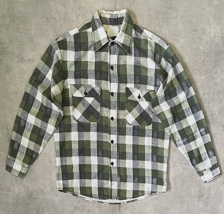 画像: 80'S SEARS プリントフランネル ワークシャツ チェック柄 (VINTAGE)「L/S Shirt」入荷しました。
