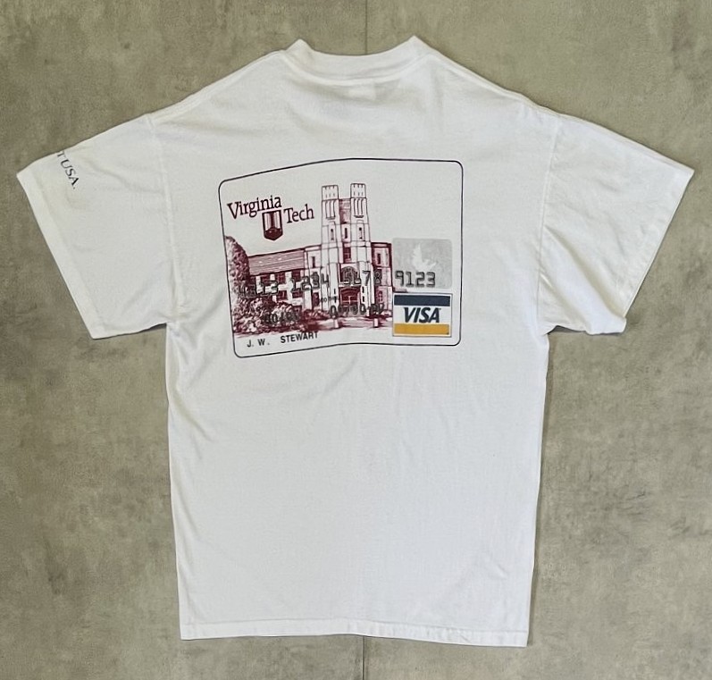 画像: 90'S VIRGINIA TECH シングルステッチ 両面プリント 半袖 Tシャツ ホワイト USA製 (VINTAGE)「T-Shirt」入荷しました。