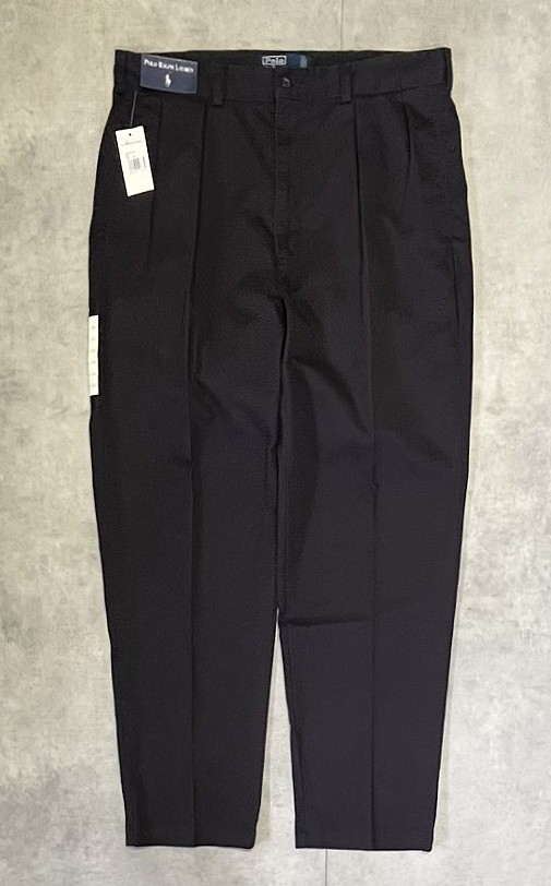 画像: 90'S RALPH LAUREN "ANDREW PANT" ツープリーツ チノパンツ ネイビー (DEADSTOCK)「Bottoms」入荷しました。
