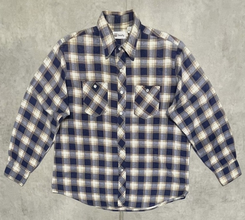 画像: 80'S GRIZZLY プリントネル フランネルシャツ チェック柄 (VINTAGE)「L/S Shirt」入荷しました。