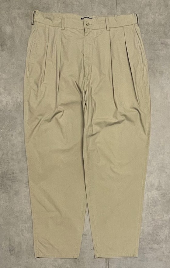 画像: 90'S RALPH LAUREN "クレストロゴ" ツープリーツ ポプリンパンツ ベージュ TALONジップ USA製 (VINTAGE)「Bottoms」入荷しました。