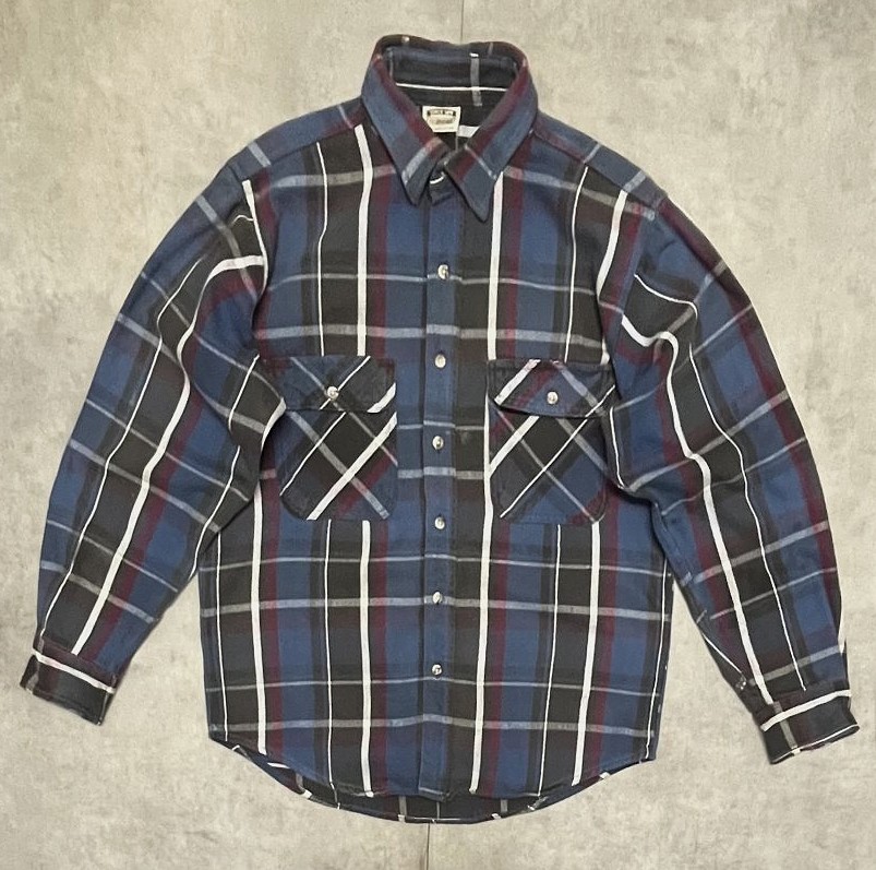 画像: 90'S FIVE BROTHER ヘビーフランネル ワークシャツ チェック柄 (VINTAGE)「L/S Shirt」入荷しました。