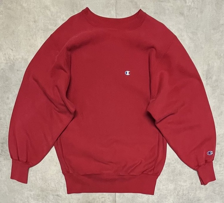 画像: 90'S CHAMPION 刺繍タグ リバースウィーブ 無地 ダークレッド USA製 (VINTAGE)「Sweat Shirt」入荷しました。