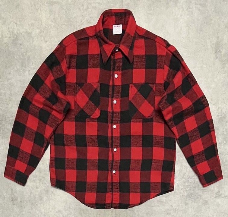 画像: 70'S BIG MAC コットン/ポリ フランネルシャツ チェック柄 (VINTAGE)「L/S Shirt」入荷しました。