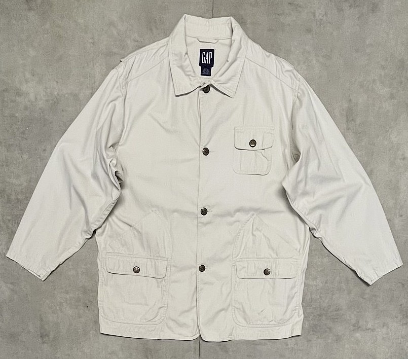 画像: 90'S GAP 旧タグ ポプリン ハンティングジャケット オフホワイト (VINTAGE)「Jacket」入荷しました。