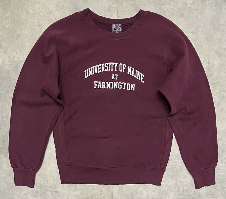画像: 90'S MV SPORT "UNIVERSITY OF MAINE" ヘビーウエイト スウェットシャツ バーガンディ (VINTAGE)「Sweat Shirt」入荷しました。