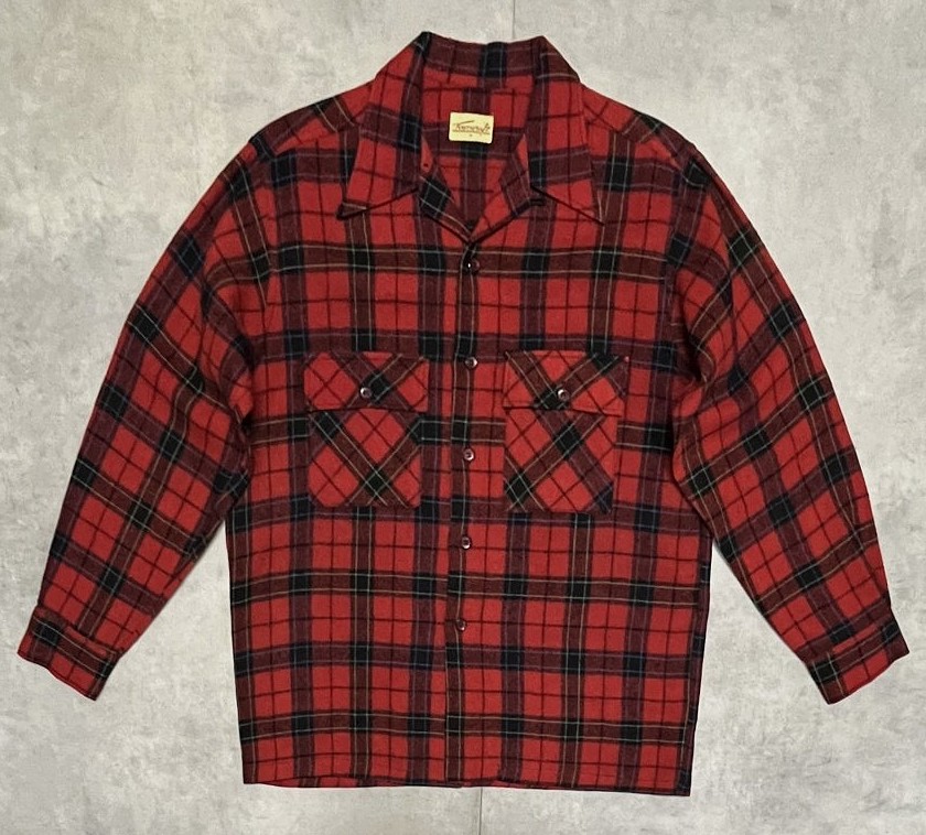 画像: 40'S TOWNCRAFT ウール オープンカラーシャツ チェック柄 (VINTAGE)「L/S Shirt」入荷しました。