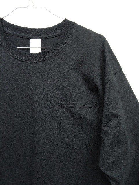 画像: GILDAN ポケット付き ロングスリーブ Tシャツ BLACK (NEW)