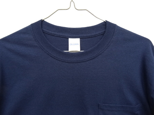 画像: GILDAN ポケット付き ロングスリーブ Tシャツ NAVY (NEW)