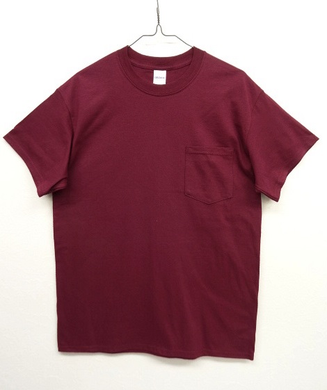 画像1: GILDAN ポケット付き 半袖 Tシャツ BURGUNDY (NEW)