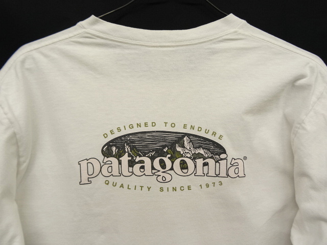画像: 90'S PATAGONIA バックプリント ロゴ 長袖Tシャツ USA製 (USED)