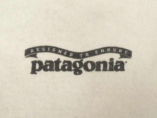 画像: PATAGONIA バックプリント ロゴ 長袖Tシャツ USA製 (USED)