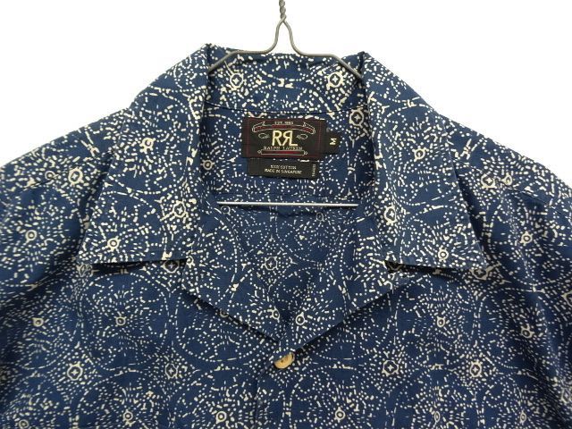 画像: 90'S RRL 旧タグ 半袖 オープンカラーシャツ インディゴベース (VINTAGE)