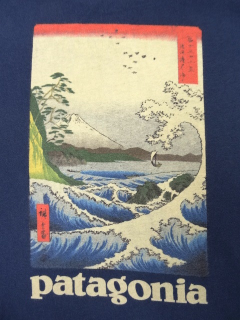 画像: PATAGONIA "冨士三十六景　駿河薩タ之海上" バックプリント 長袖 Tシャツ USA製 (USED)