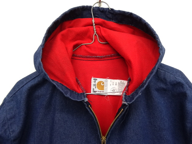 画像: 80'S CARHARTT 裏地付き 裾リブ無し デニムパーカー INDIGO (VINTAGE)