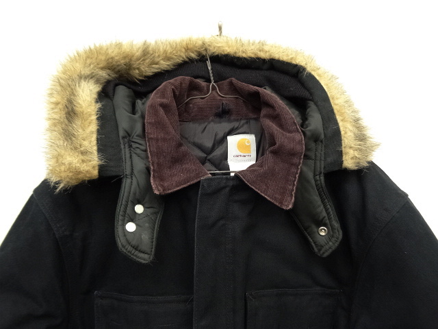 画像: 90'S CARHARTT 裏地キルティング フード付き ダックジャケット BLACK (VINTAGE)