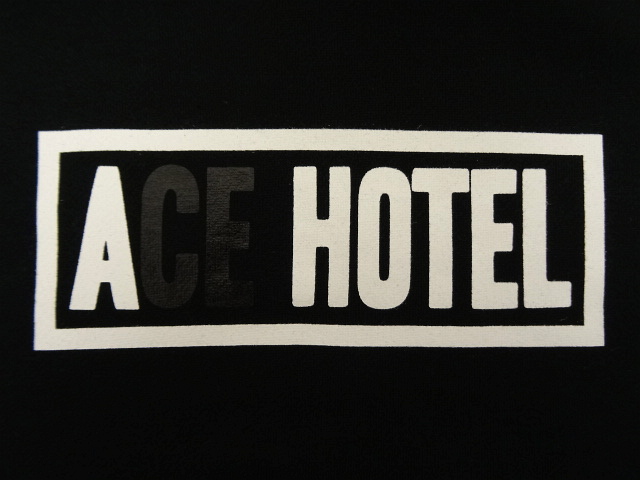 画像: ACE HOTEL ボックスロゴ スウェット パーカー BLACK (NEW)