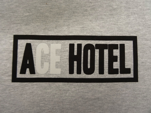 画像: ACE HOTEL ボックスロゴ スウェット パーカー HEATHER GREY (NEW)