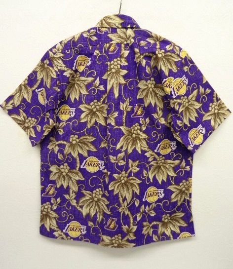 画像: REYN SPOONER x NBA "LOS ANGELES LAKERS" コットン アロハシャツ (DEADSTOCK)