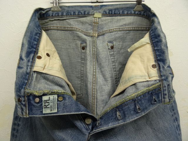 画像: 00'S RRL 白タグ レザーパッチ 青耳付き デニム W31 日本製 (VINTAGE)