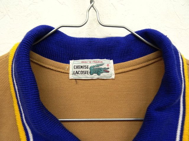 画像: 70'S CHEMISE LACOSTE 襟ブルー ポロシャツ フランス製  (VINTAGE)